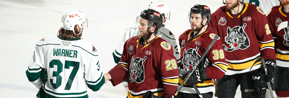 The Iowa Wild take on the Chicago Wolves in the Calder Cup playoffs