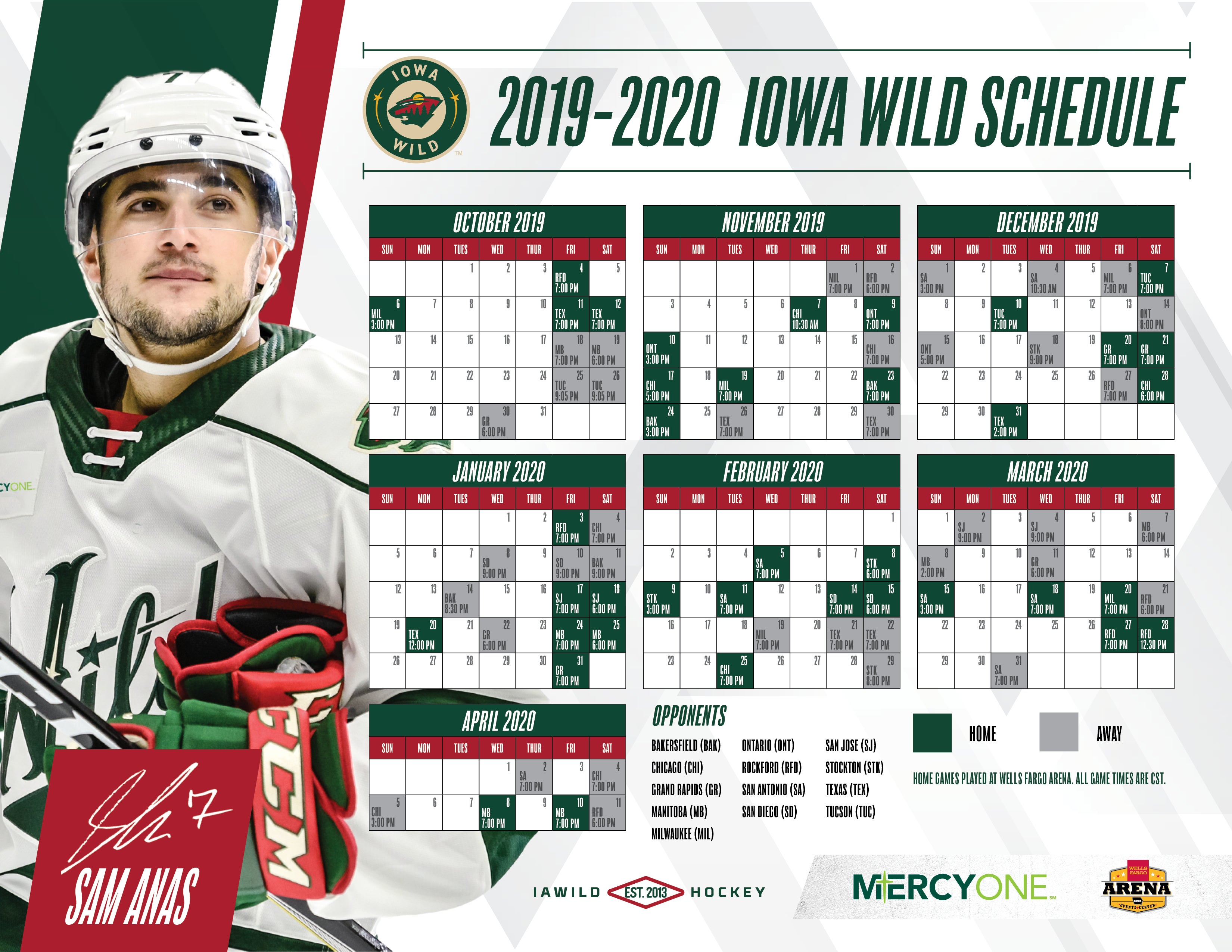 Mn Wild Schedule Printable