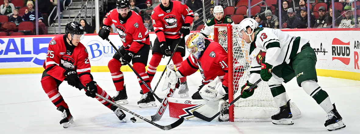 CHARLOTTE SHUTS OUT IOWA 4-0 AT WELLS FARGO ARENA